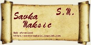 Savka Maksić vizit kartica
